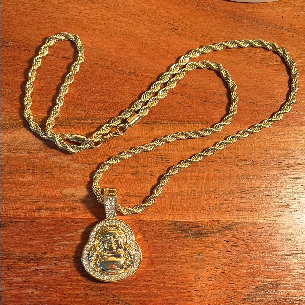 14k Gold Filled Buddha Pendant Necklace